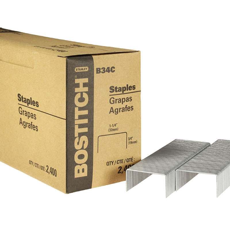 2400/Box, 9,600 total Stanley Bostitch B34C Staples 4 BOXES New in the Box 