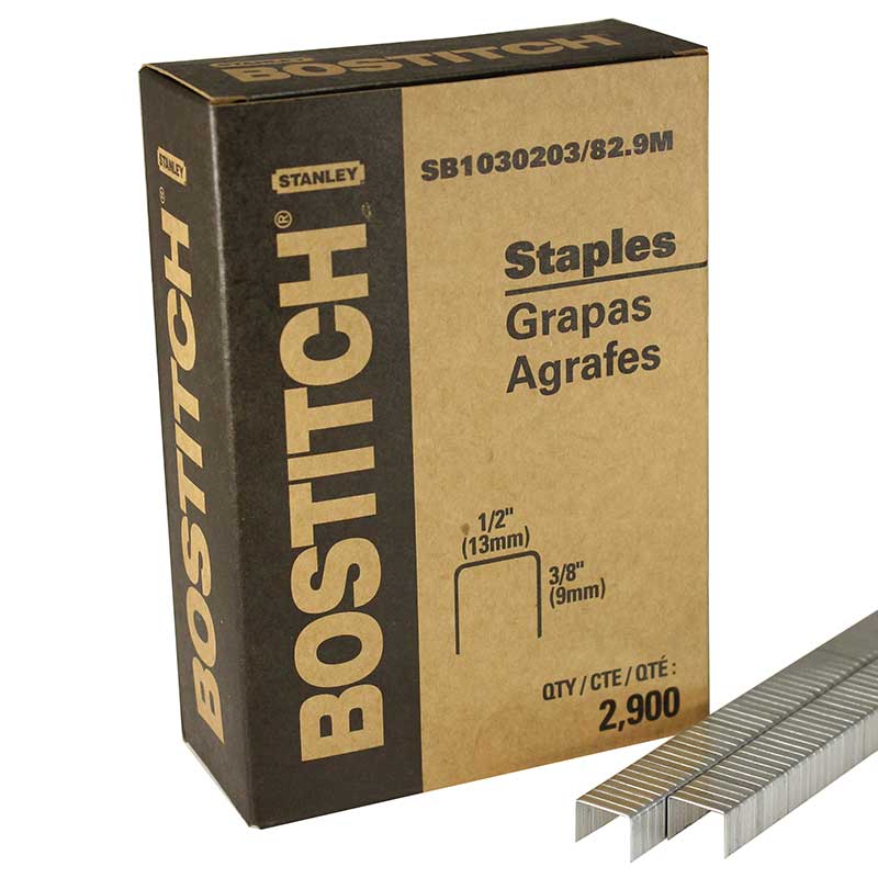 FULL CASE 20 boxes of BOSTITCH SB1030203/82.9M 3/8 Light Wire Plier Type Staple Galv. 
