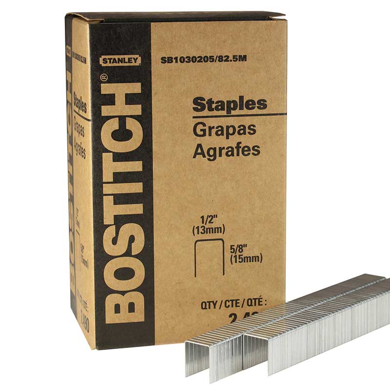Bostitch SB1030205-82-5M Packaging Staples – 5/8" Leg, 1/2" Crown, Galvanized, Fits P50-10B Pliers (Pack Of 1)